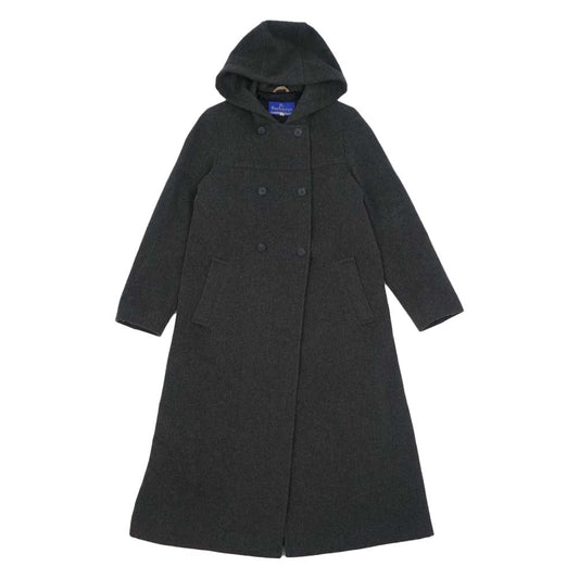 BURBERRY BLUE LABEL バーバリーブルーレーベル フード付き ウール コート グレー系 38【中古】
