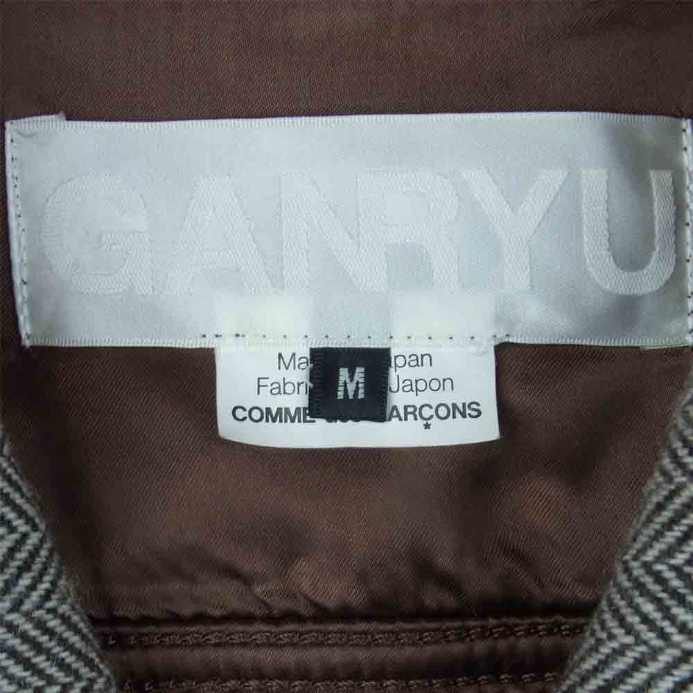 GANRYU ガンリュウ COMME des GARCONS コムデギャルソン AD2013 EJ-J004 カシミヤ混 ショールカラー ヘリンボーン ジャケット グレー系 M【中古】