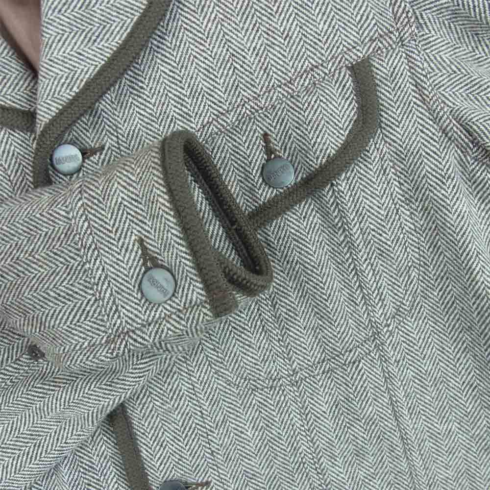 GANRYU ガンリュウ COMME des GARCONS コムデギャルソン AD2013 EJ-J004 カシミヤ混 ショールカラー ヘリンボーン ジャケット グレー系 M【中古】