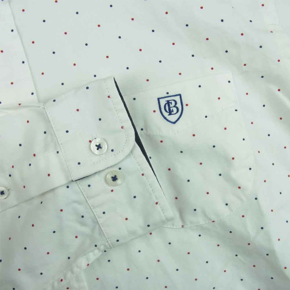 ブラックレーベルクレストブリッジ 51M03-202-02 ロゴ刺繍 ドット ボタンダウン 長袖 シャツ ホワイト系 4【中古】