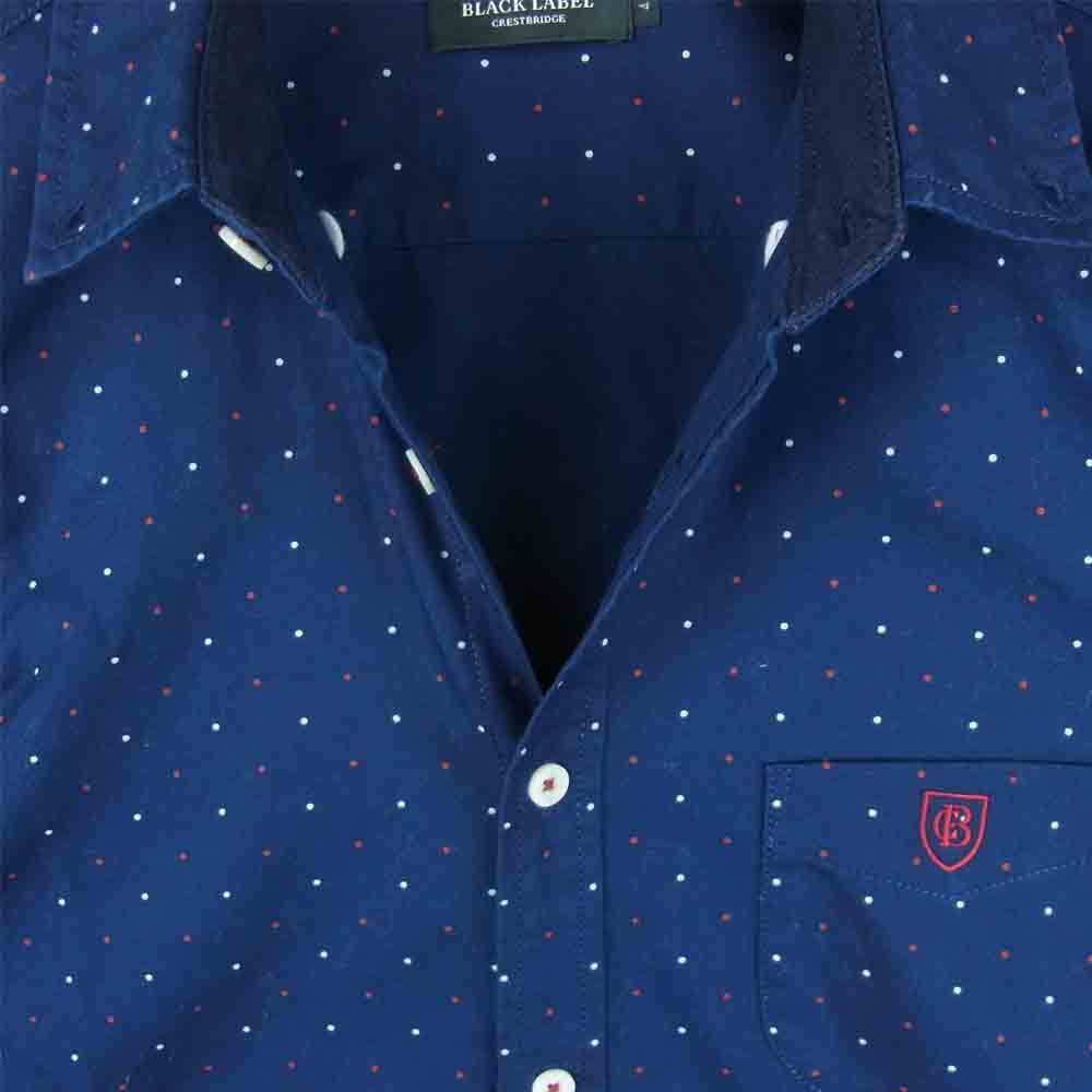 RALPH LAUREN ラルフローレン 51M03-202-28 ロゴ刺繍 ドット ボタンダウン 長袖 シャツ 中国製 ネイビー系 4【中古】
