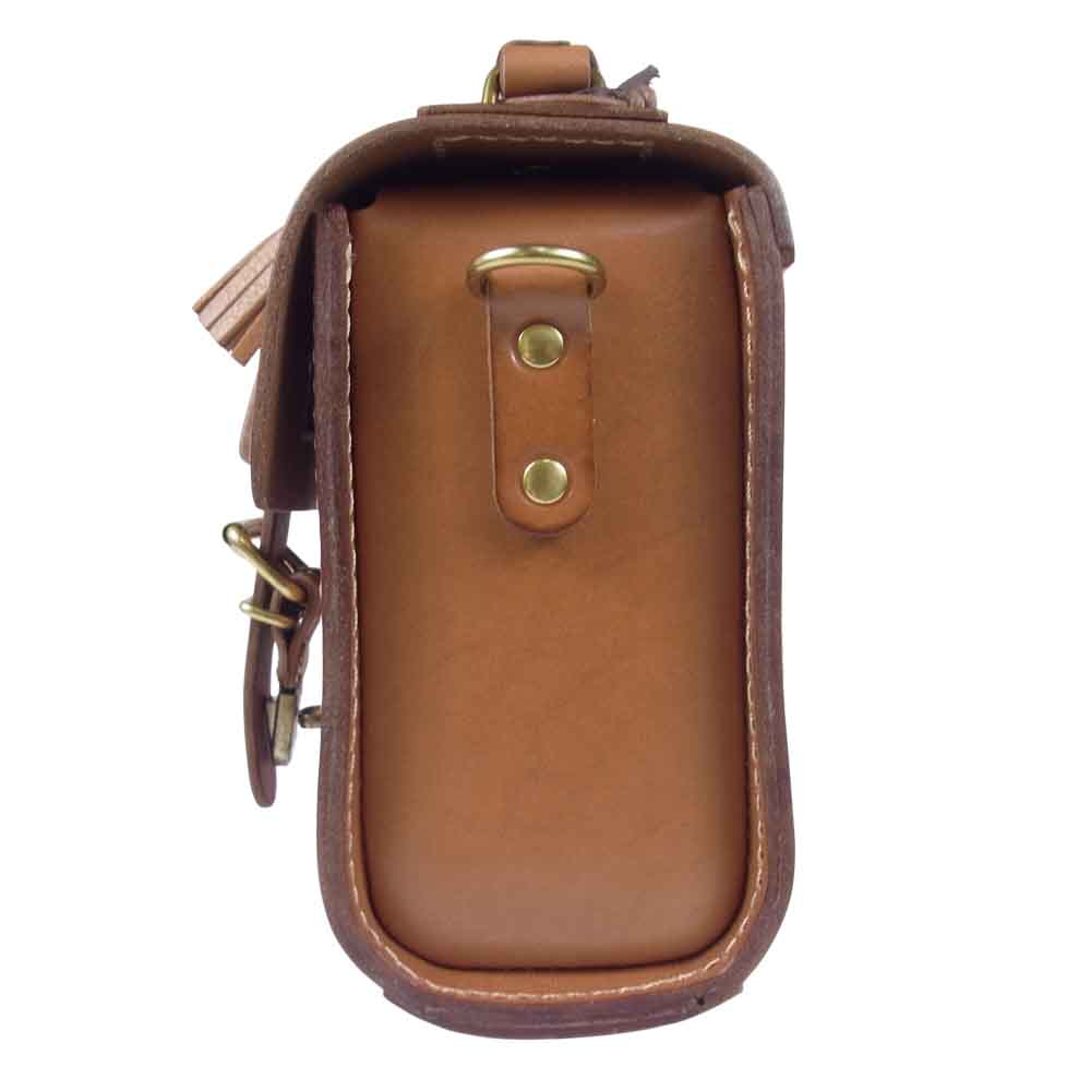 HERZ ヘルツ CW-2 2way 樽型 ミニ レザー ショルダーバッグ ブラウン系【美品】【中古】
