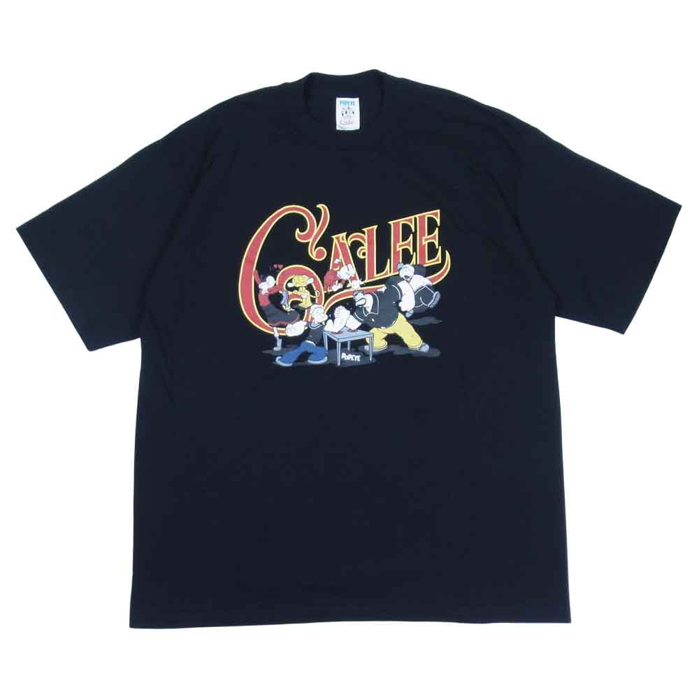CALEE キャリー × POPEYE 20SS U.S.A製 PRINT Tee ロゴ クルーネック プリント 半袖Tシャツ ブラック系 XL【中古】