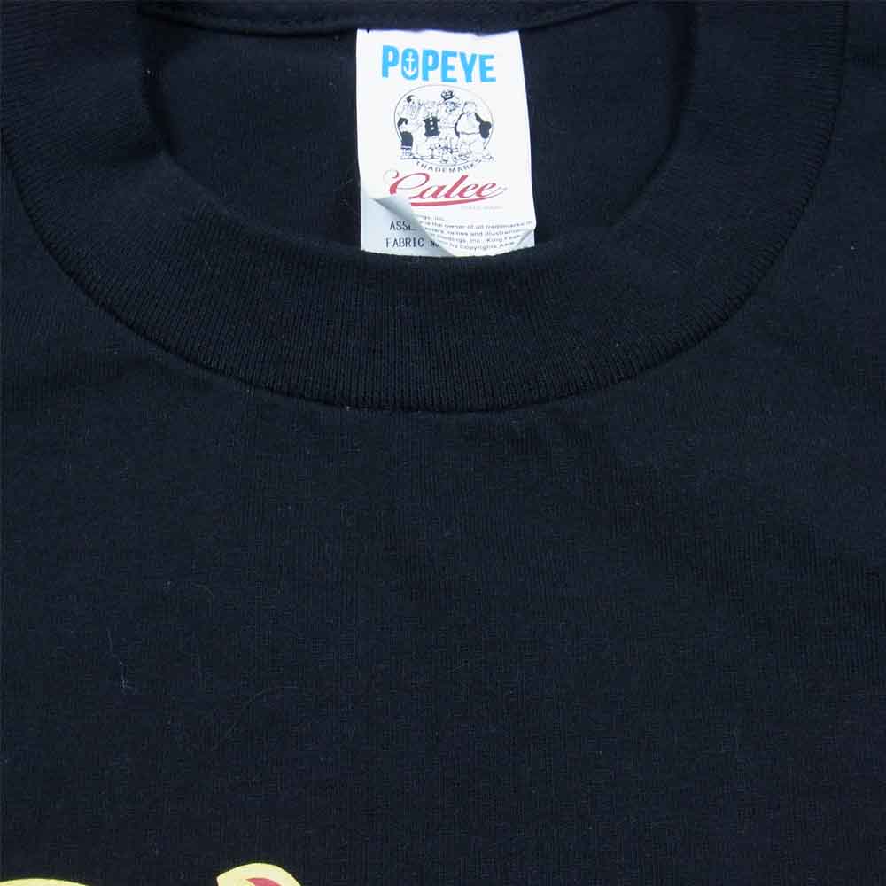CALEE キャリー × POPEYE 20SS U.S.A製 PRINT Tee ロゴ クルーネック プリント 半袖Tシャツ ブラック系 XL【中古】