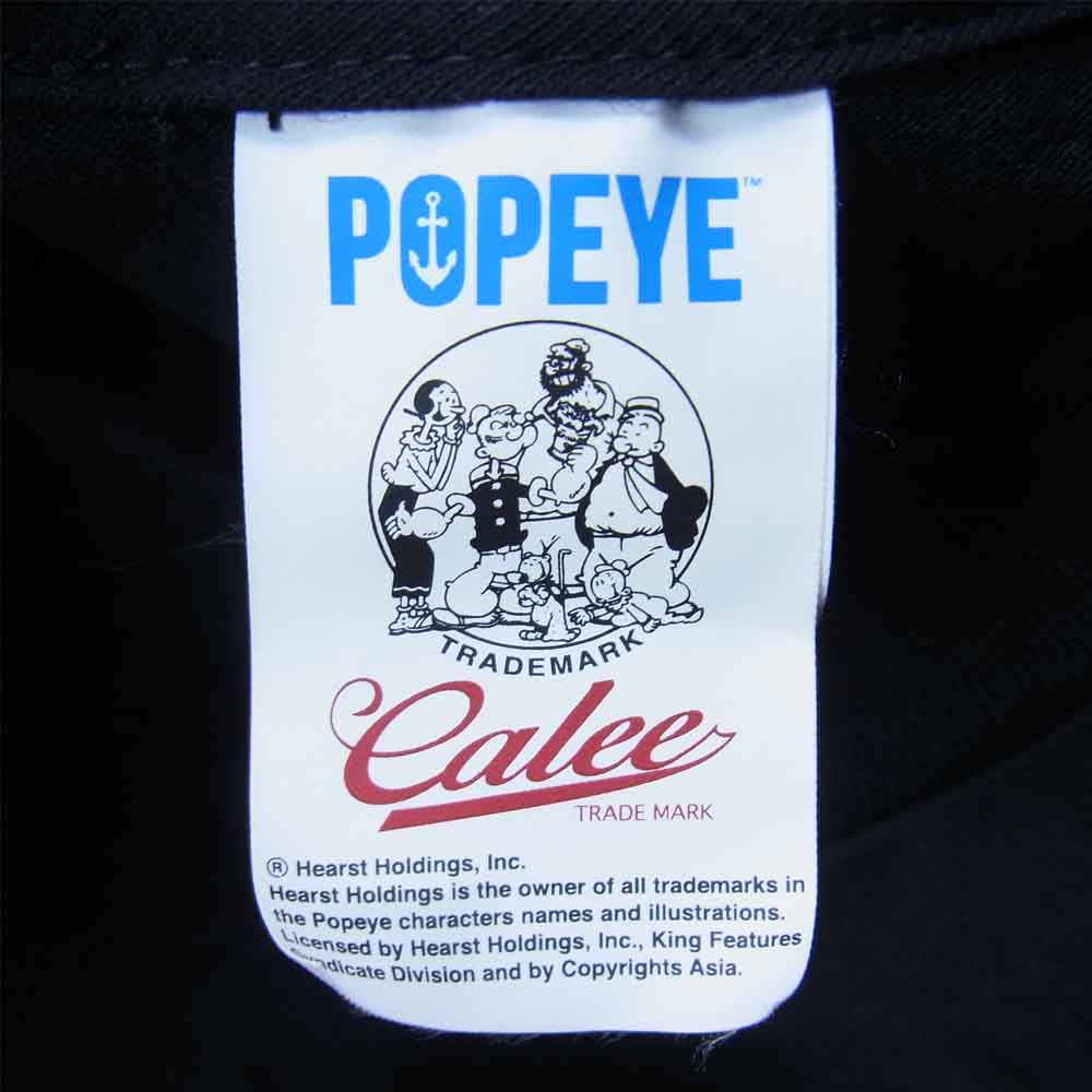 CALEE キャリー × POPEYE 20SS U.S.A製 PRINT Tee ロゴ クルーネック プリント 半袖Tシャツ ブラック系 XL【中古】