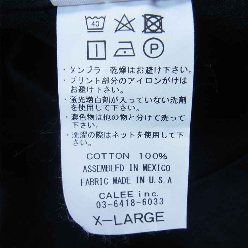 CALEE キャリー × POPEYE 20SS U.S.A製 PRINT Tee ロゴ クルーネック プリント 半袖Tシャツ ブラック系 XL【中古】
