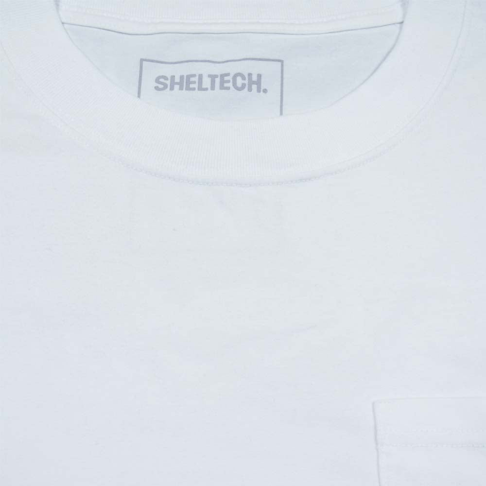 CALEE キャリー Drop shoulder pocket tee ドロップショルダー ポケット付き ロゴ クルーネック 半袖Tシャツ ホワイト系 L【中古】