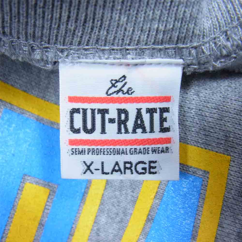 CUT RATE カットレイト ロゴ クルーネック スウェット トレーナー グレー系 XL【美品】【中古】