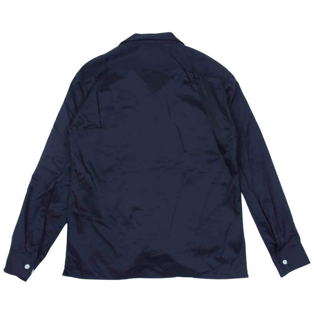CALEE キャリー レーヨン オープン カラー シャツ 長袖シャツ 日本製 ブラック系 L【中古】