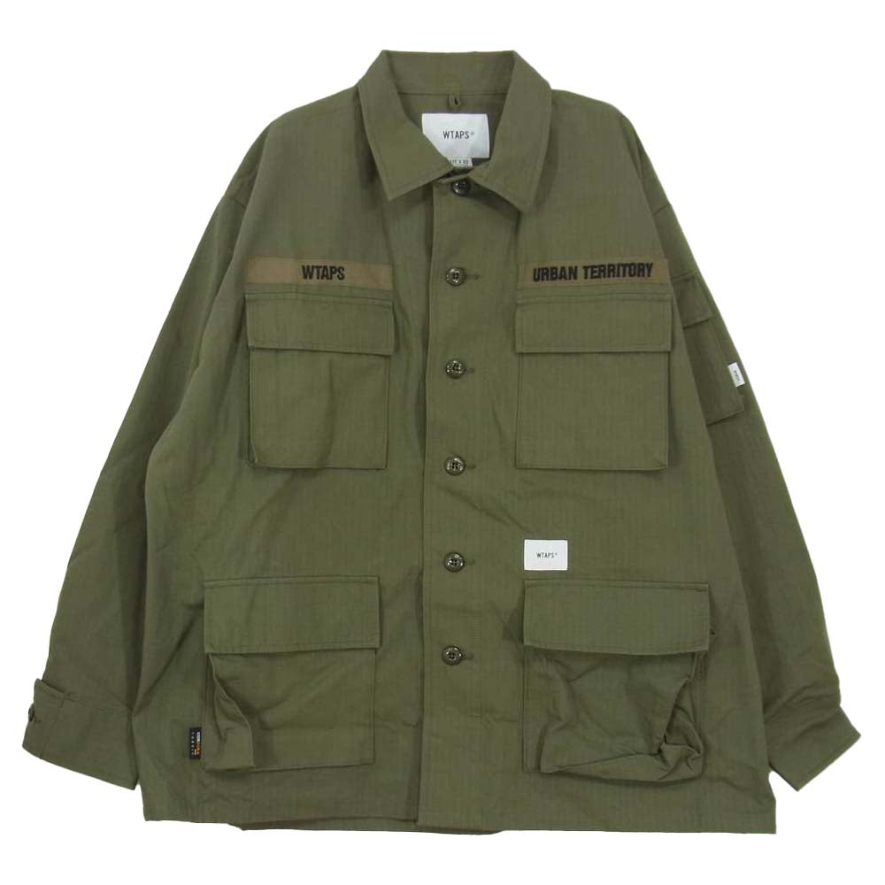 WTAPS ダブルタップス 202WVDT-SHM01 JUNGLE LS/NYCO RIPSTOP CORDURA ジャングル 長袖 シャツ コーデュラ リップストップ ミリタリー ジャケット M【中古】