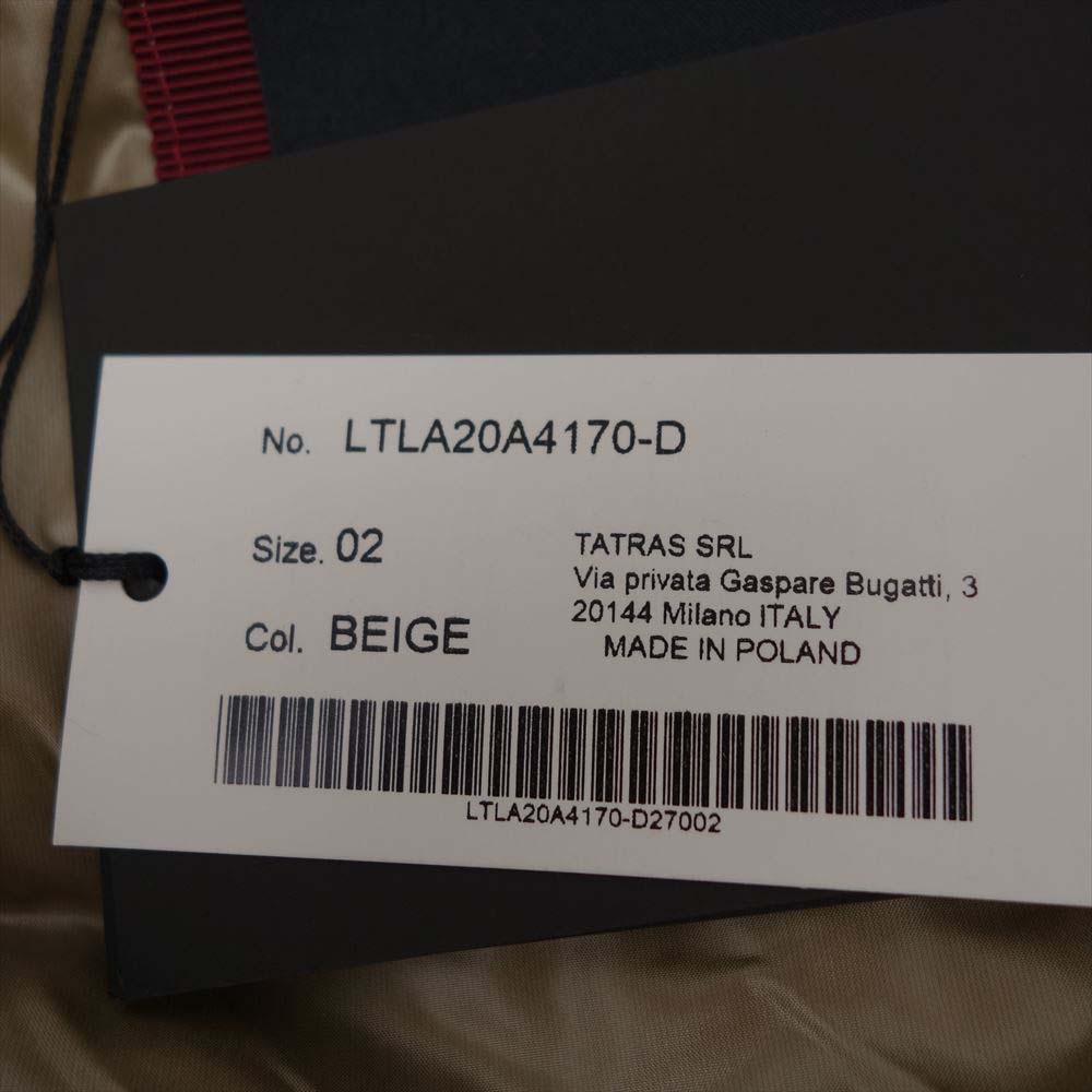TATRAS タトラス 20AW LTLA20A4170-D 国内正規品 BRISA ブリーザ スタンドカラー パッカブル ダウンジャケット ベージュ系 02【新古品】【未使用】【中古】