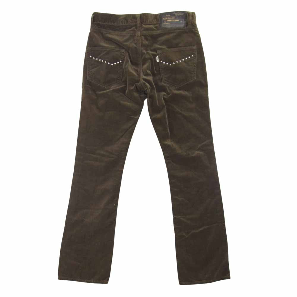 RUDE GALLERY ルードギャラリー 62013-3 スタッズ ベロア パンツ ブラウン系 3【中古】
