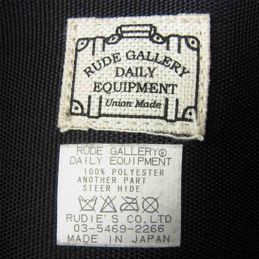 RUDE GALLERY ルードギャラリー DAILY EQUIPMENT レザー ナイロン メッセンジャー ショルダー ボディバッグ ブラック系【中古】