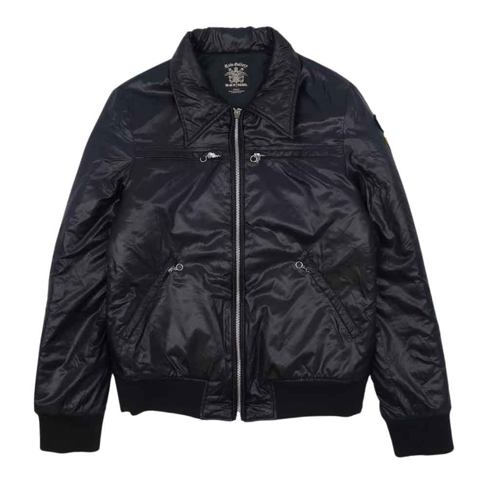 RUDE GALLERY ルードギャラリー BLACK REBEL ブラックレベル 袖ワッペン リブ切替 ナイロン ブルゾン ブラック系 S【中古】