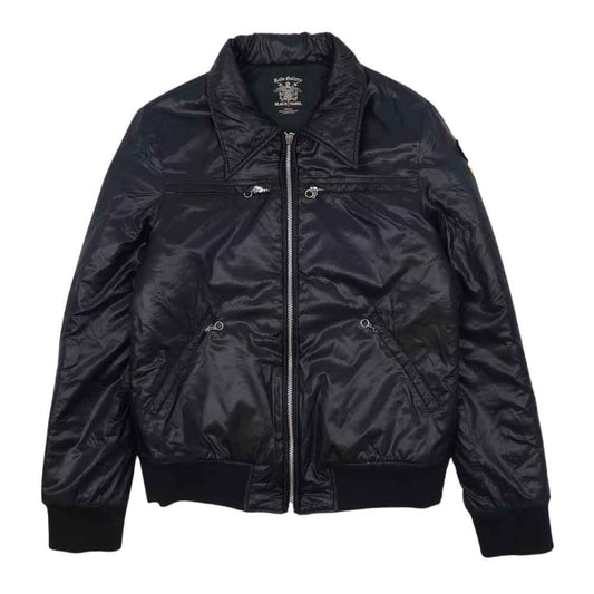 RUDE GALLERY ルードギャラリー BLACK REBEL ブラックレベル 袖ワッペン リブ切替 ナイロン ブルゾン ブラック系 S【中古】