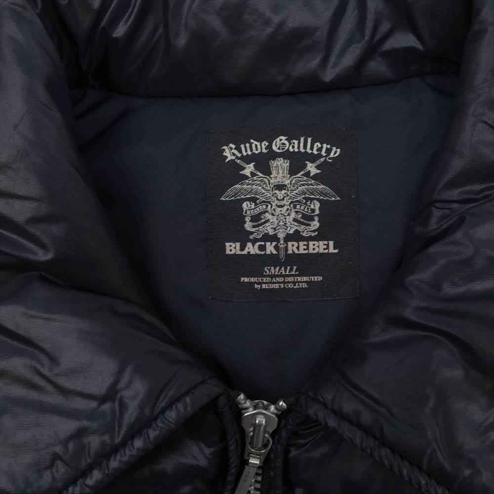 RUDE GALLERY ルードギャラリー BLACK REBEL ブラックレベル 袖ワッペン リブ切替 ナイロン ブルゾン ブラック系 S【中古】