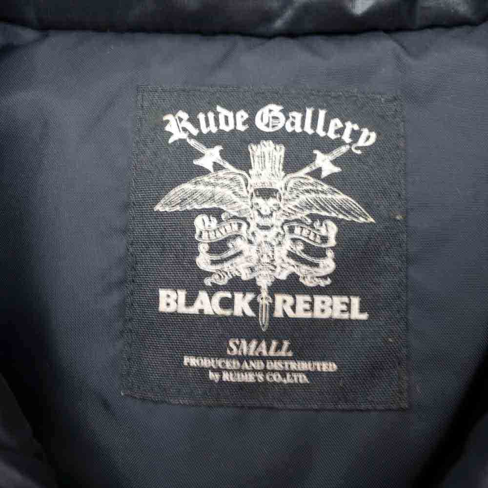 RUDE GALLERY ルードギャラリー BLACK REBEL ブラックレベル 袖ワッペン リブ切替 ナイロン ブルゾン ブラック系 S【中古】