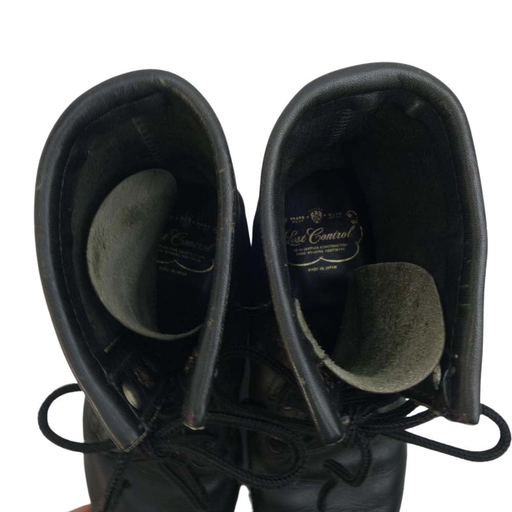 LOST CONTROL ロストコントロール WORK BOOTS レースアップ ブーツ ブラック系 実寸サイズ:約25cm【中古】