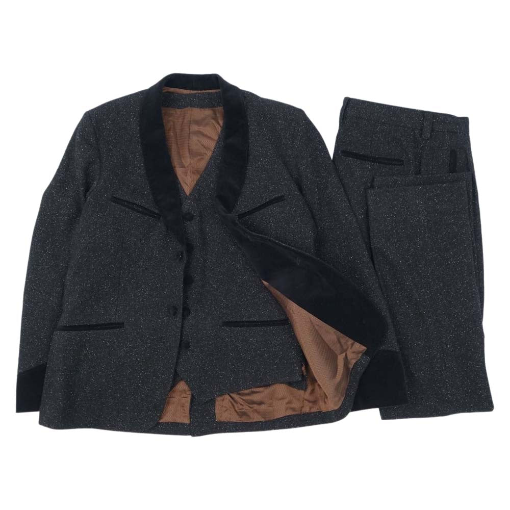 RUDE GALLERY ルードギャラリー 16AW BLACK REVEL ベルベット切替 ウール 3ピース セットアップ ベスト M【中古】