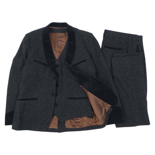 RUDE GALLERY ルードギャラリー 16AW BLACK REVEL ベルベット切替 ウール 3ピース セットアップ ベスト M【中古】