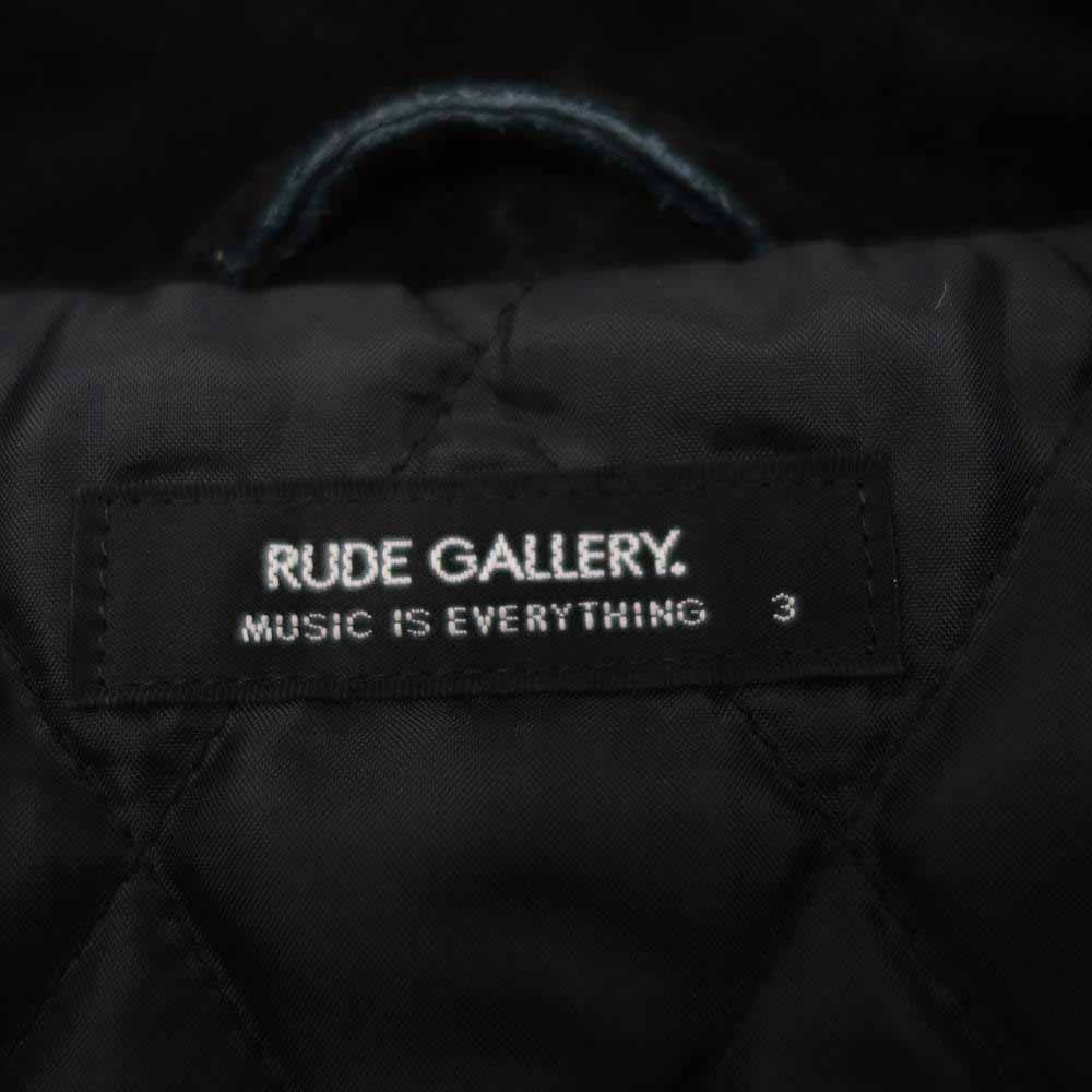 RUDE GALLERY ルードギャラリー スエード レザー ダブル ライダース ジャケット ブラック系【中古】