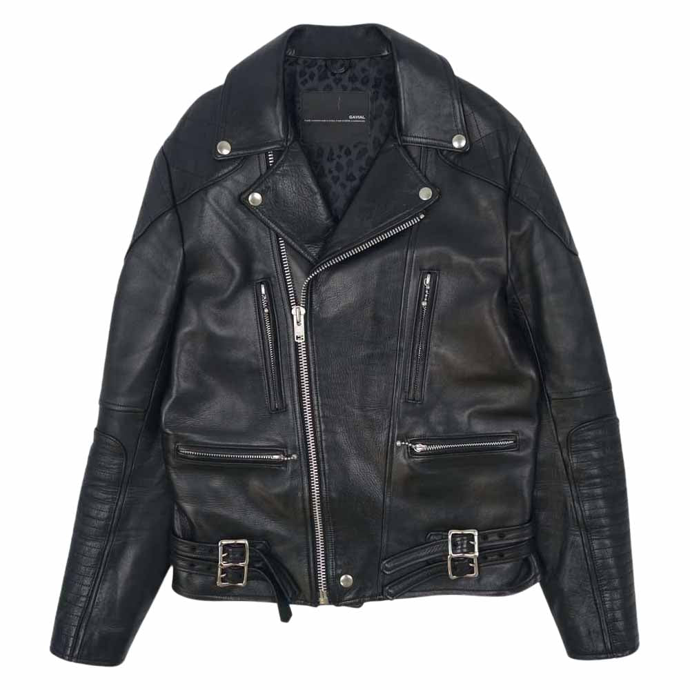 GAVIAL ガヴィル 14AW GVL-14AWT-0202 LEATHER DOUBLE RIDERS JACKET ホースハイド レザー ダブル ライダース ジャケット ブラック系 L【中古】