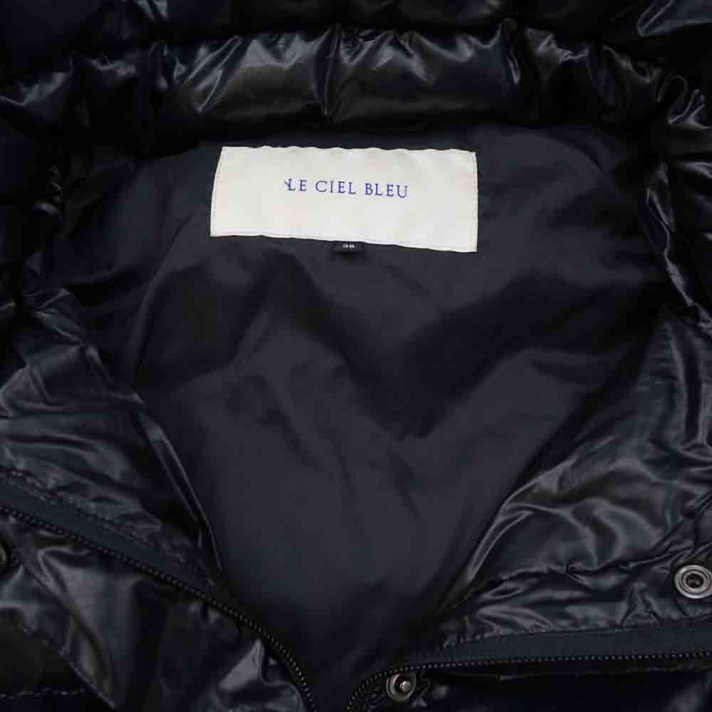 ルシェルブルー ファー ダウン コート ブラック系 38【中古】