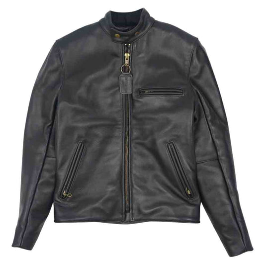 VANSON バンソン モデルB シングル ライダース ジャケット ブラック系 36【中古】