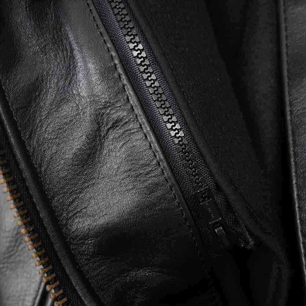 VANSON バンソン モデルB シングル ライダース ジャケット ブラック系 36【中古】