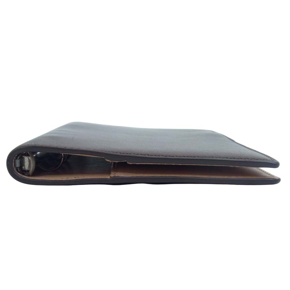 ダ・ヴィンチグランデ アースレザー バイブル スリム 11mm 手帳 カバー ダークブラウン  ブラウン系【中古】