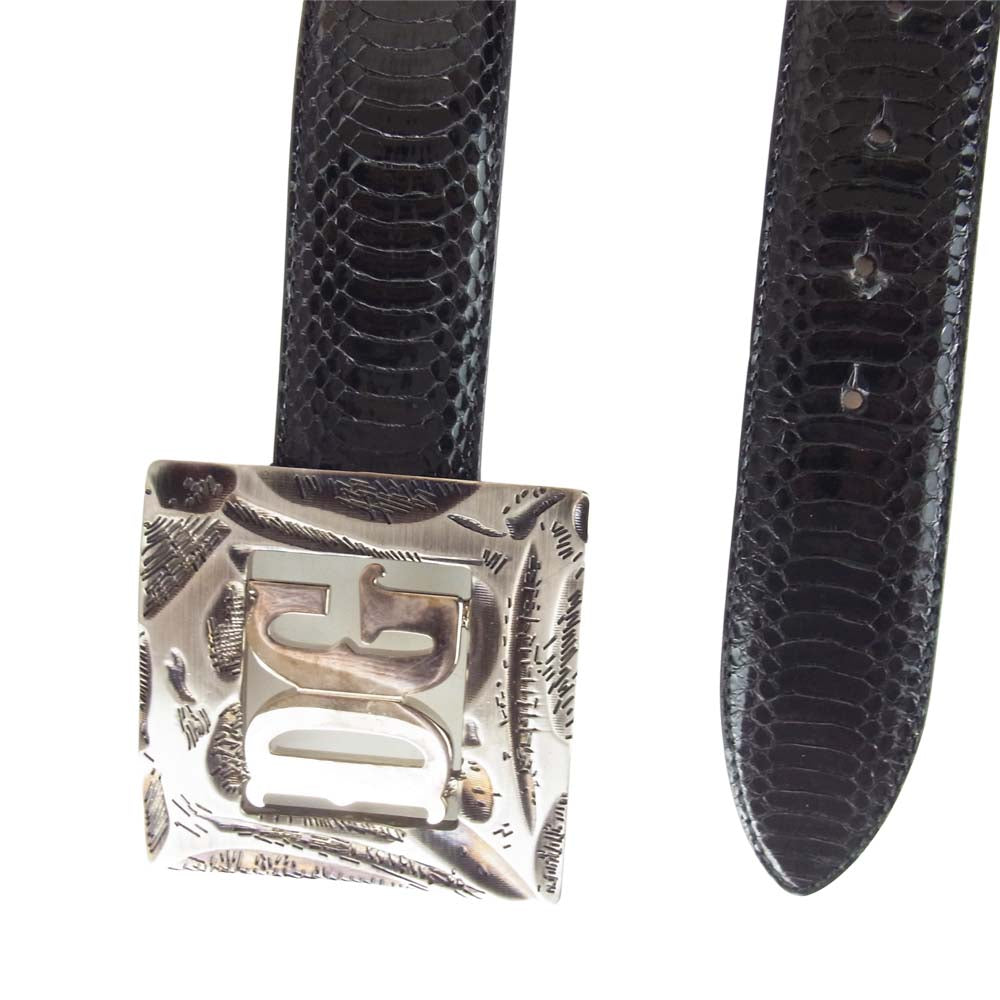 DOLCE&GABBANA ドルチェアンドガッバーナ ロゴ レザー ベルト ブラック系【中古】