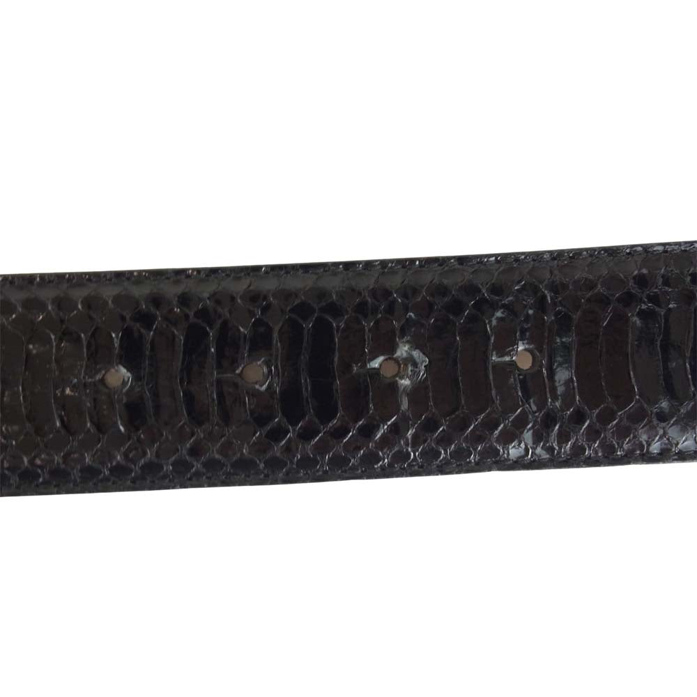 DOLCE&GABBANA ドルチェアンドガッバーナ ロゴ レザー ベルト ブラック系【中古】