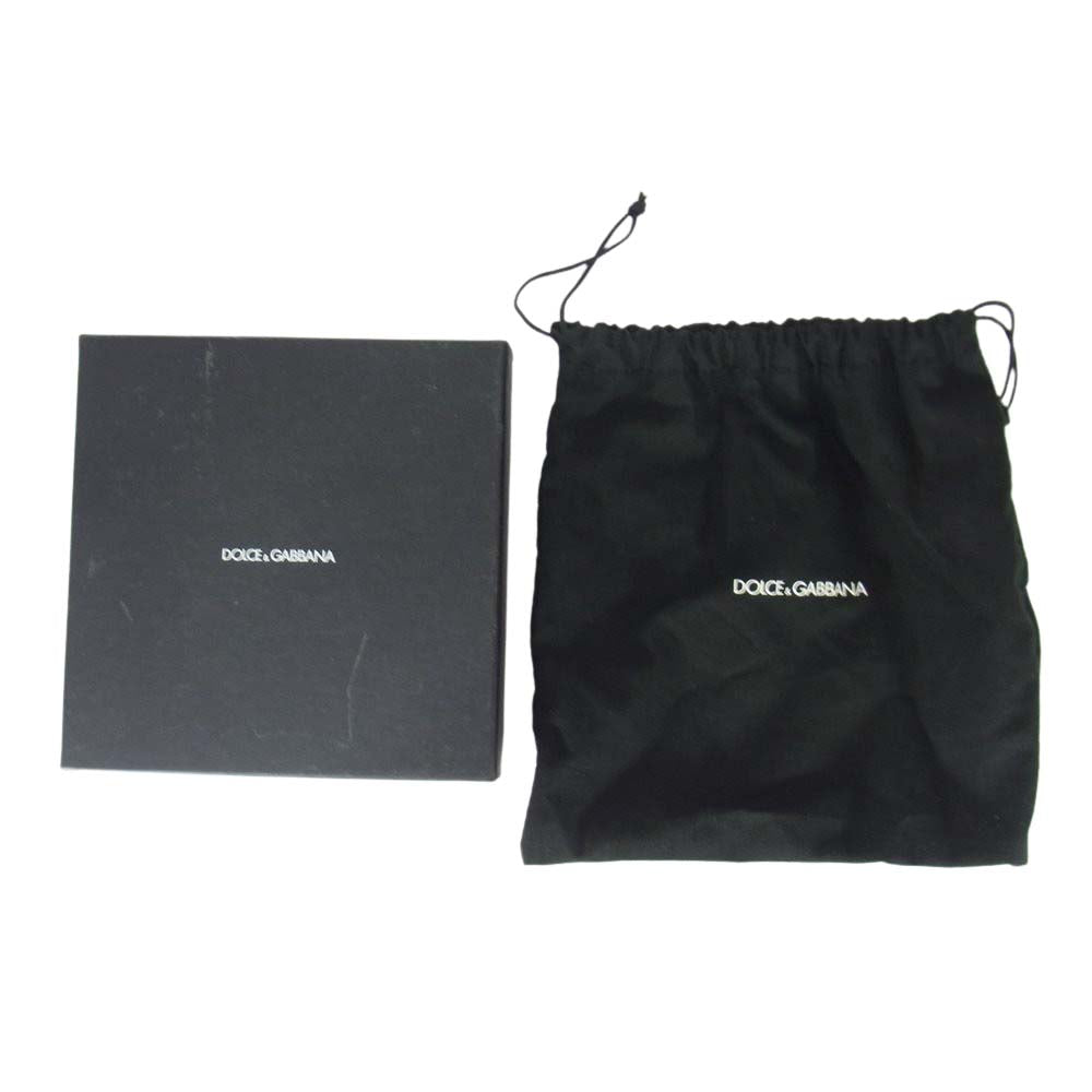 DOLCE&GABBANA ドルチェアンドガッバーナ スタッズ ロゴ レザー ベルト ブラック系【中古】