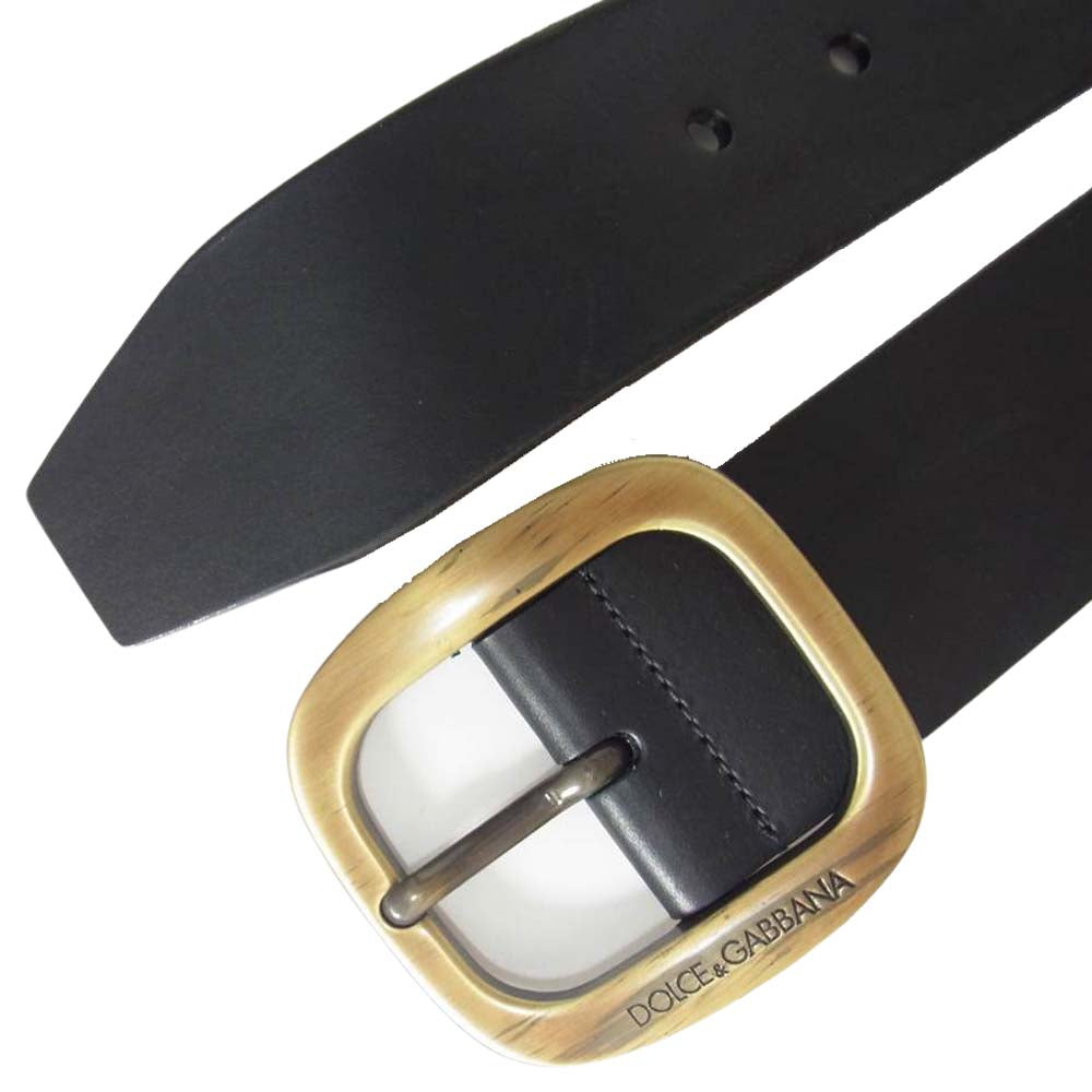 DOLCE&GABBANA ドルチェアンドガッバーナ スタッズ ロゴ レザー ベルト
