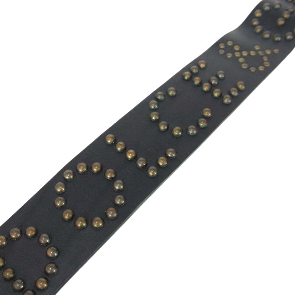 美品 DOLCE&amp;GABBANA ドルチェ＆ガッバーナ ビジュースタッズ レザーベルト 85cm 34インチ ブラック レディース 古着 中古 USED DOLCE&GABBANA - DOLCE&GABBANA ドルチェアンドガッバーナ ベルト 黒