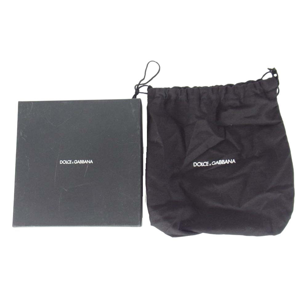 DOLCE&GABBANA ドルチェアンドガッバーナ スタッズ ロゴ レザー ベルト ブラック系【中古】