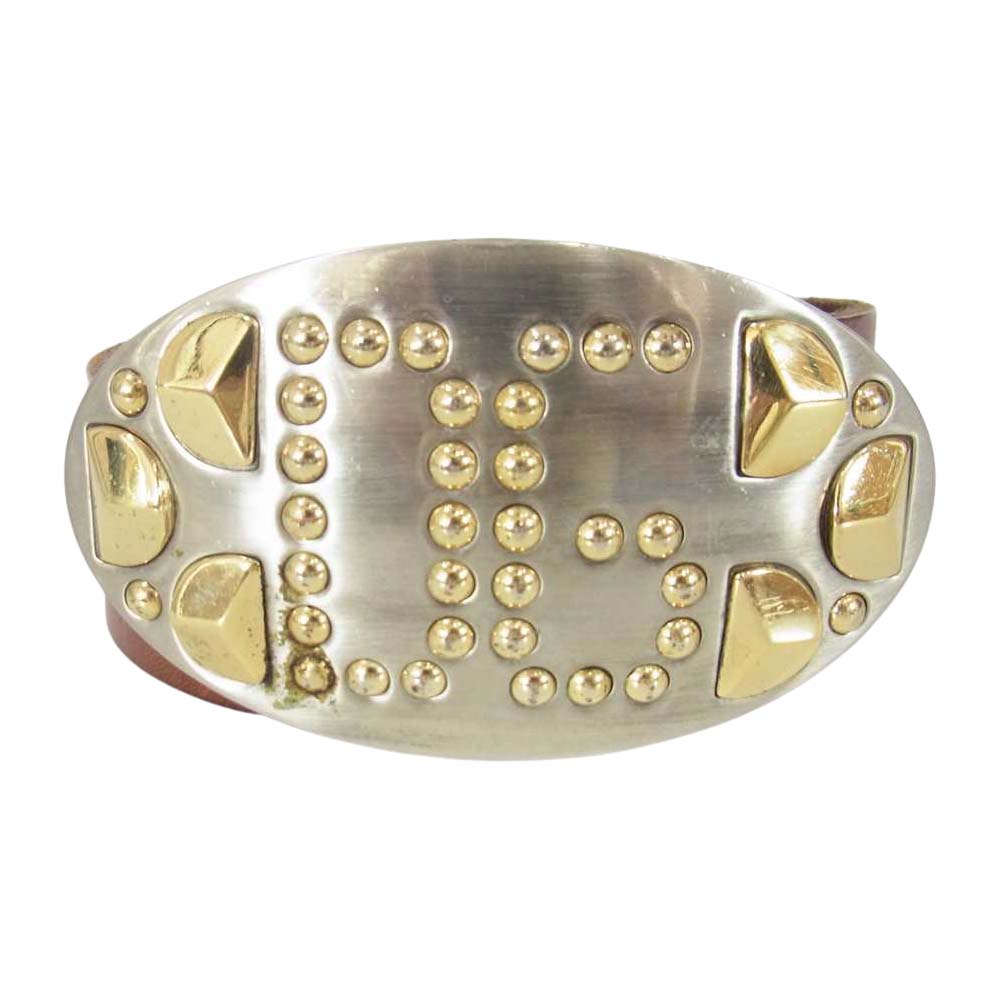DOLCE&GABBANA ドルチェアンドガッバーナ ロゴ レザー ベルト ブラウン系【中古】