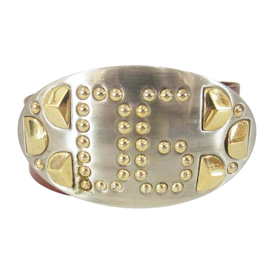 DOLCE&GABBANA ドルチェアンドガッバーナ ロゴ レザー ベルト ブラウン系【中古】