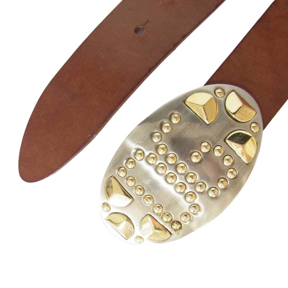 DOLCE&GABBANA ドルチェアンドガッバーナ ロゴ レザー ベルト ブラウン系【中古】