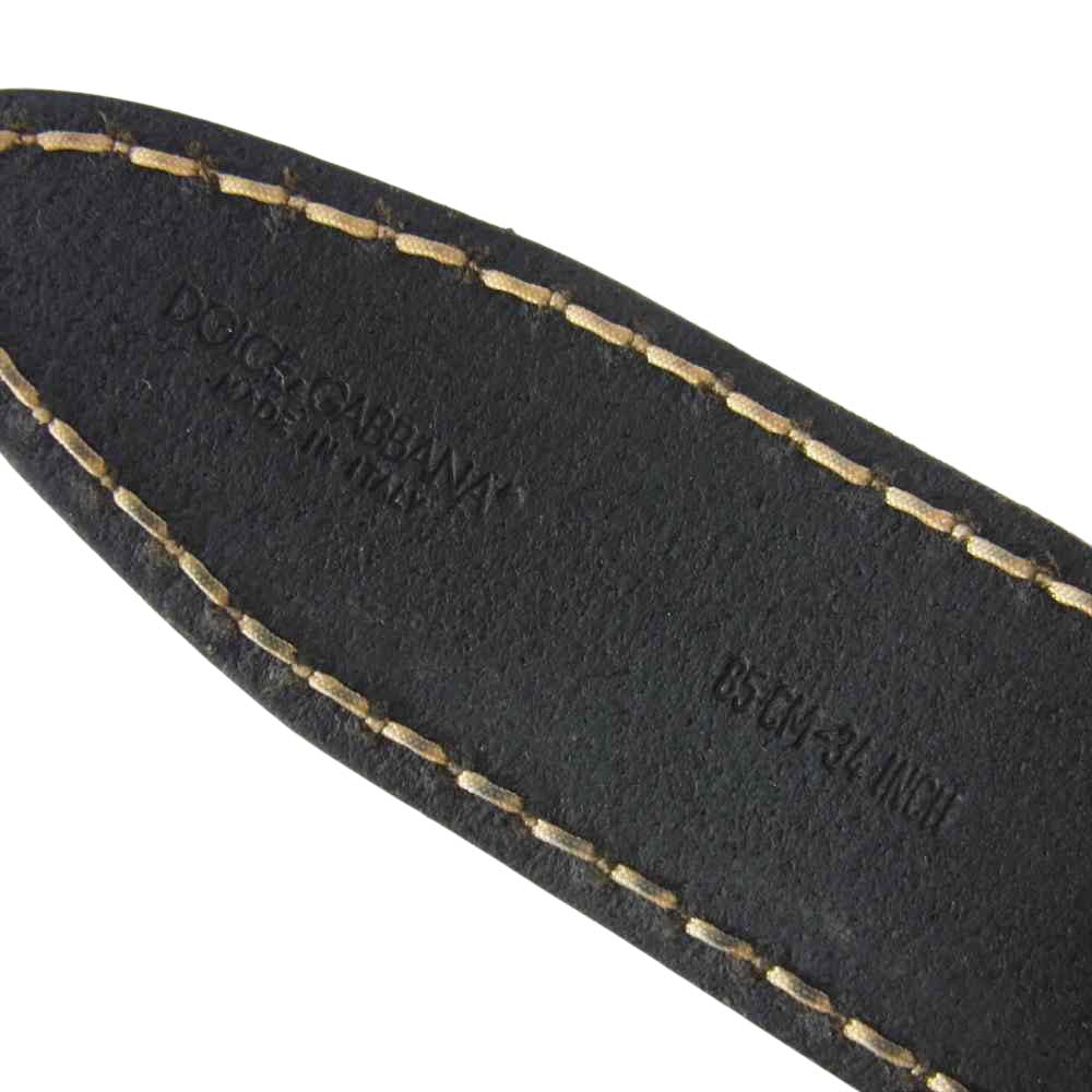 DOLCE&GABBANA ドルチェアンドガッバーナ ロゴ レザー ベルト ブラック系【中古】