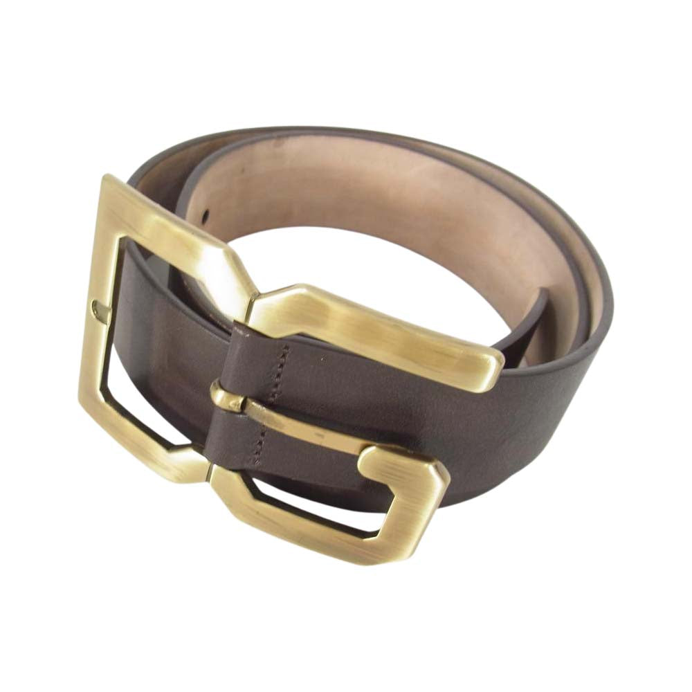 DOLCE&GABBANA ドルチェアンドガッバーナ ロゴ レザー ベルト ブラウン系【中古】