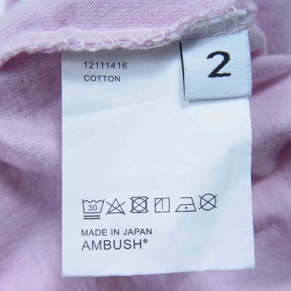 AMBUSH アンブッシュ 12111416 長袖 ロゴ 長袖Tシャツ プリント 日本製 ピンク系 2【中古】