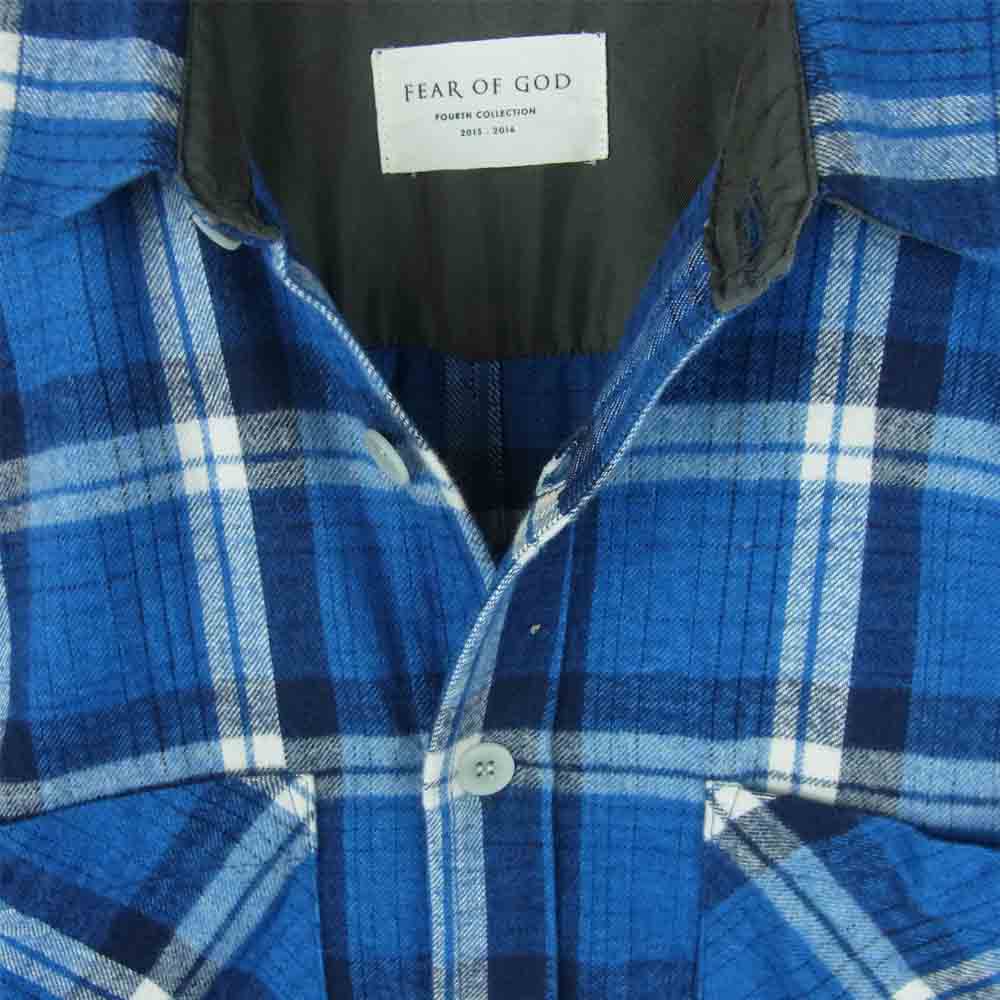 FEAR OF GOD フィアオブゴッド FOURTH COLLECTION チェック 長袖 シャツ ブルー系 S【中古】