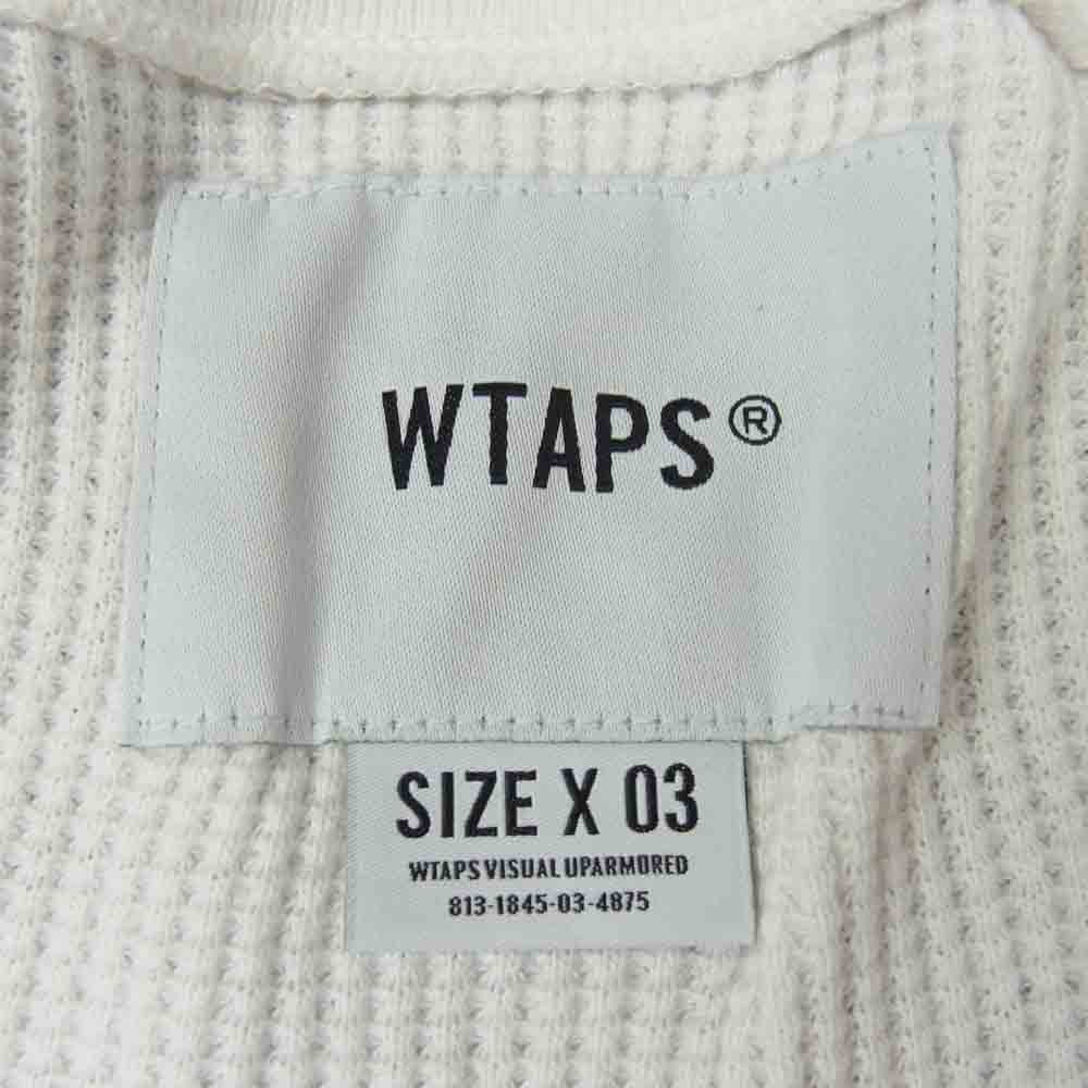 WTAPS ダブルタップス 20SS 201ATDT-CSM29 WAFFLE LS TEE COTTON コットン ワッフル 長袖シャツ ホワイト系 L【中古】