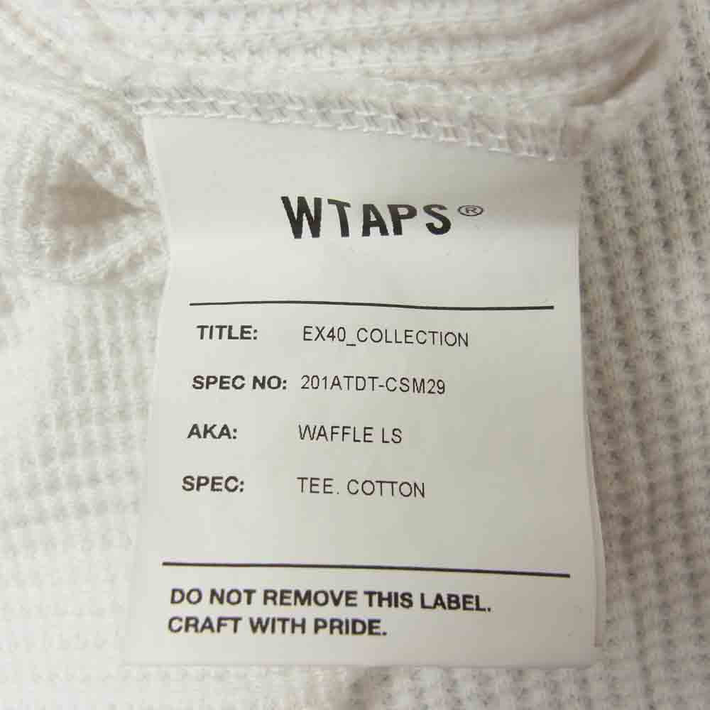 WTAPS ダブルタップス 20SS 201ATDT-CSM29 WAFFLE LS TEE COTTON コットン ワッフル 長袖シャツ ホワイト系 L【中古】