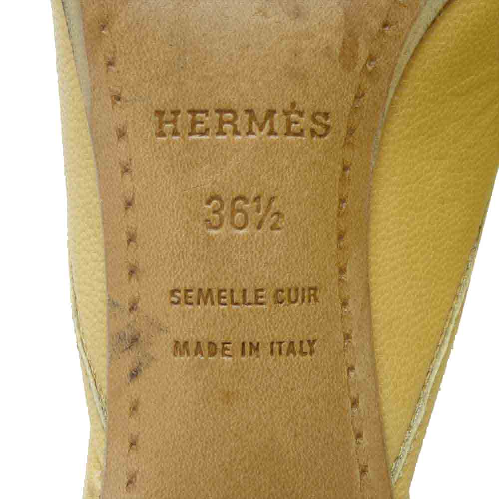 HERMES エルメス Hロゴ ミュール ライトブラウン系 36 1/2【中古】