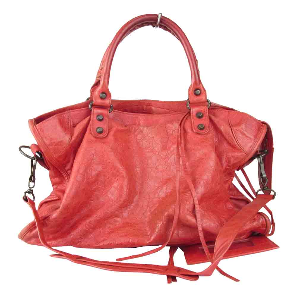 BALENCIAGA バレンシアガ シティ ハンドバッグ レッド系【中古】