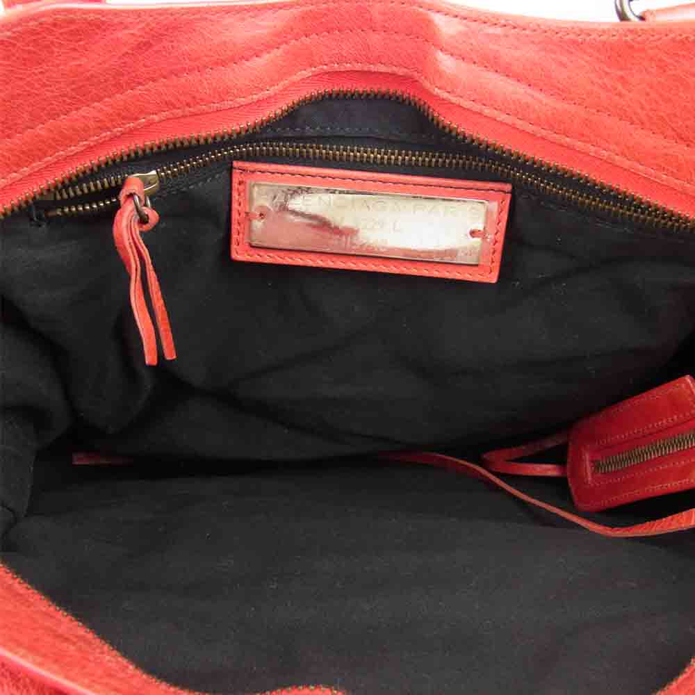 BALENCIAGA バレンシアガ シティ ハンドバッグ レッド系【中古】