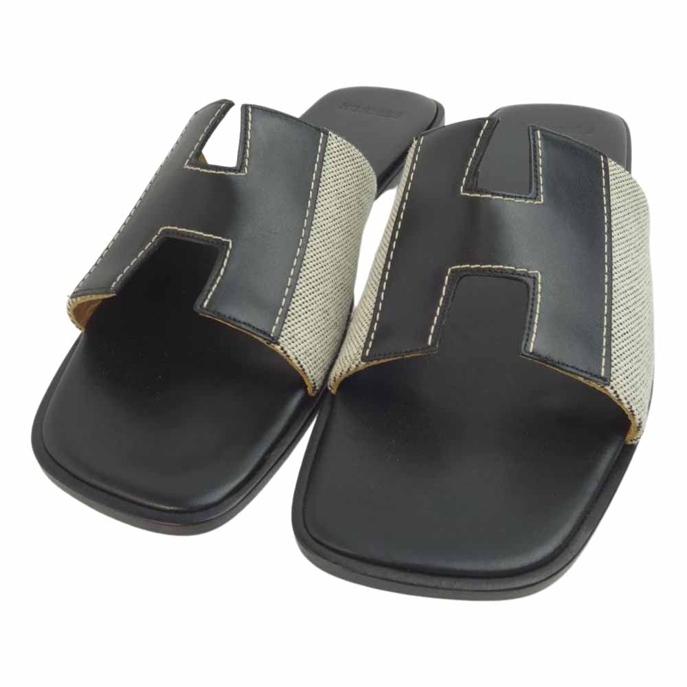 HERMES エルメス Hロゴ サンダル ブラック系 41【極上美品】【中古】