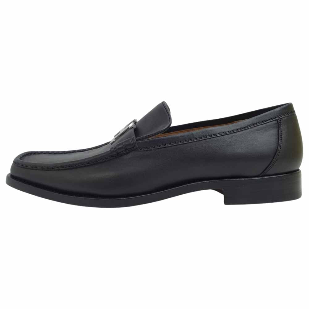 HERMES エルメス H金具 ローファー シューズ ブラック系 41 1/2【極上美品】【中古】